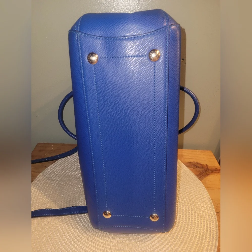 Coach Margot Carryall Royal Blue Pebbled Leather Satchel 2015 EUC - Picture 7 of 13